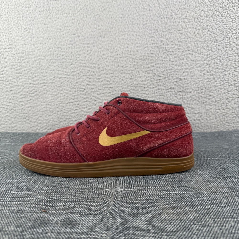 Nike SB Janoski Mid Mens Burgundy Suede Skate‎ Shoes Size 10 683684 670